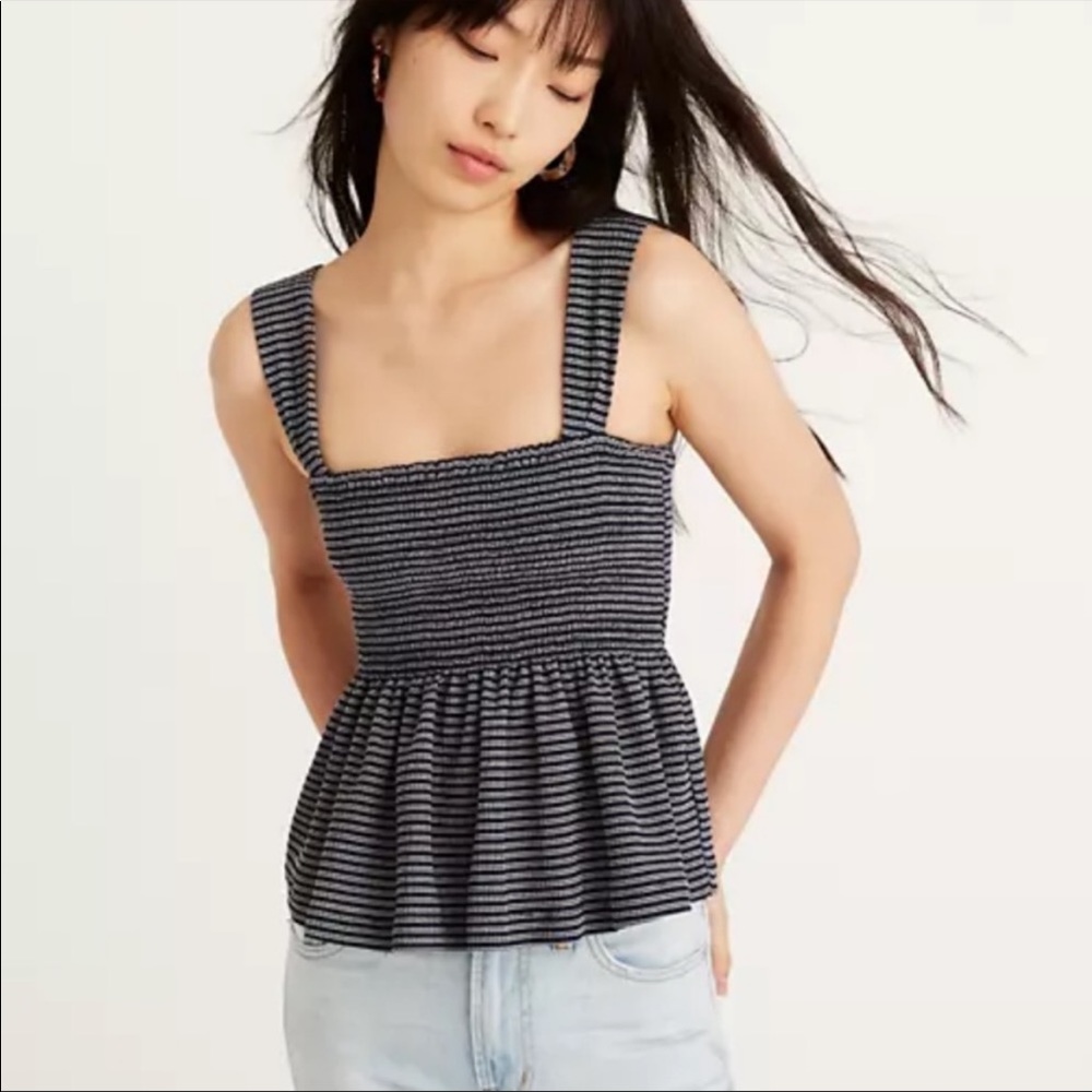 Madewell smocked peplum top
